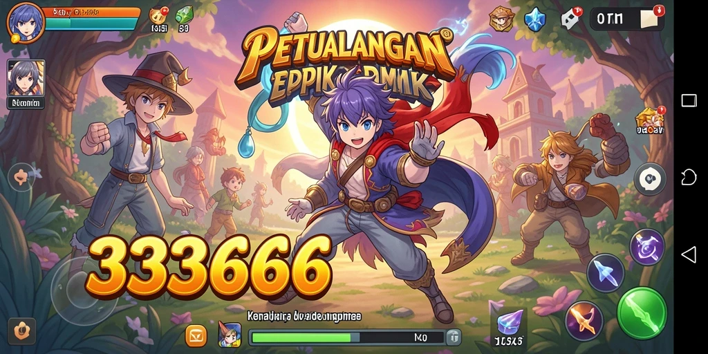 Tampilan menarik dari gameplay Anime di 333666