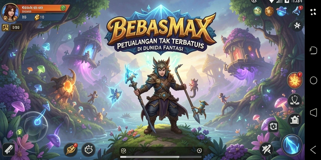 Screenshot gameplay BEBASMAX yang menunjukkan aksi petualangan seru.