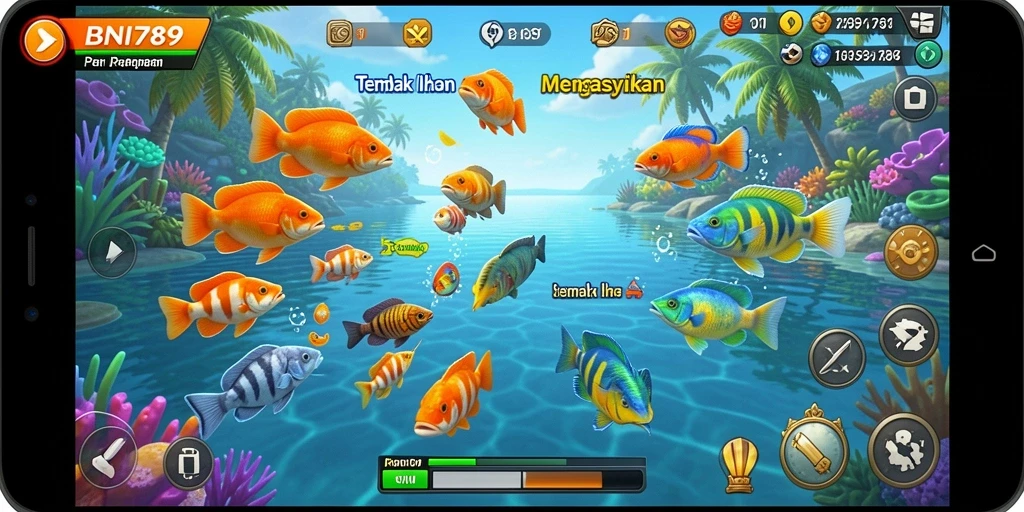 Tampilan menarik dari gameplay Tembak Ikan BNI789.