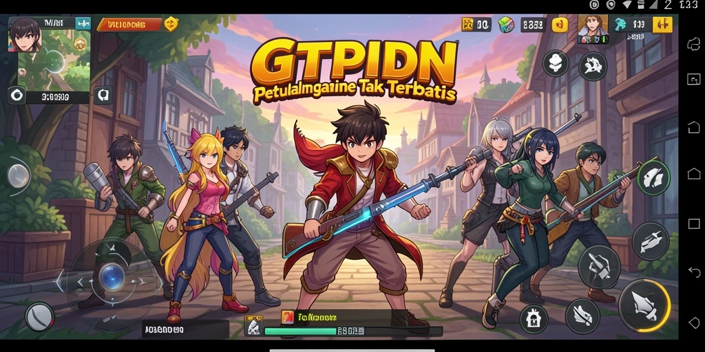 Screenshot GTPIDN yang menampilkan aksi pertarungan karakter anime.