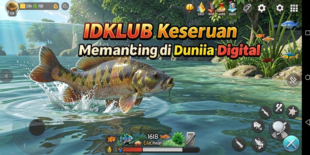 Gameplay IDKLUB yang seru dan mendebarkan saat memancing.