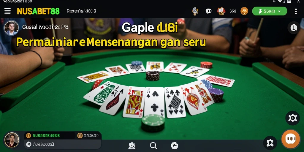 Tampilan gameplay seru NUSABET88 saat bermain Gaple.