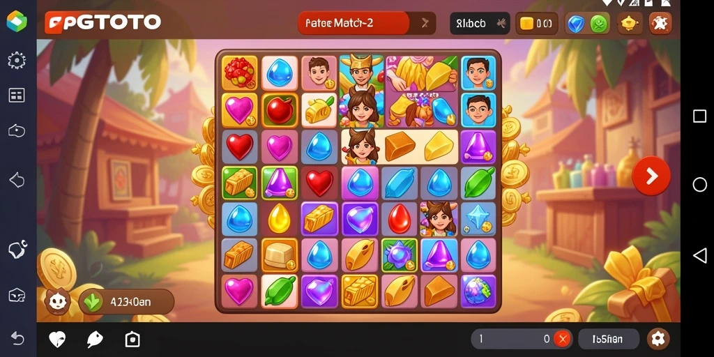 Screenshot menunjukkan gameplay seru PGTOTO dalam genre Match-3.