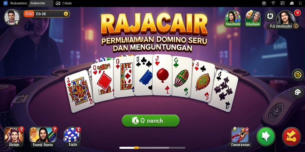 Tampilan gameplay seru dalam RAJACAIR saat bermain Domino.