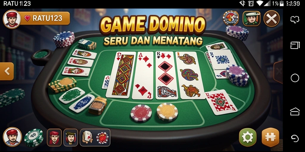 Tangkapan layar gameplay RATU123 yang menampilkan serunya bermain Domino.