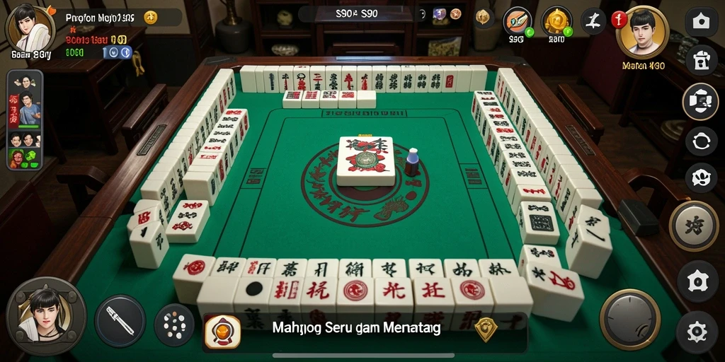 Screenshot S80 menunjukkan gameplay Mahjong yang seru dan mendebarkan.