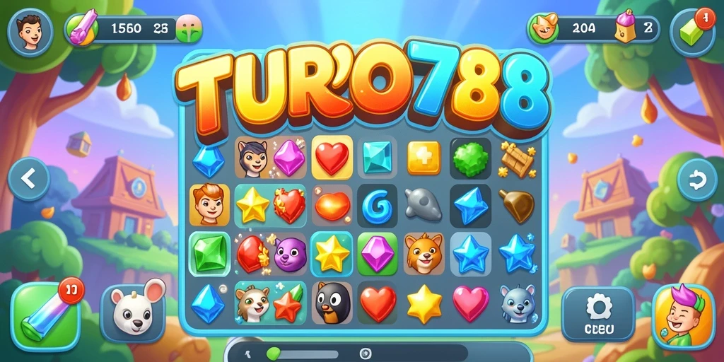 Tampilan gameplay TURBO78 yang menawan dan penuh warna.
