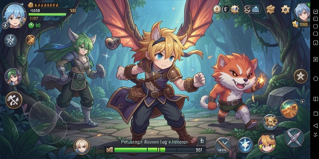 Tangkapan layar gameplay V87 dengan karakter anime yang keren.
