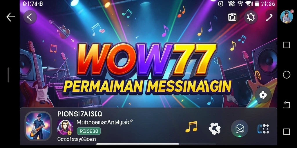 Tangkapan layar gameplay WOW77 menampilkan antarmuka permainan musik yang menarik.